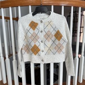 Sincerely Jules Cream Argyle Cardigan